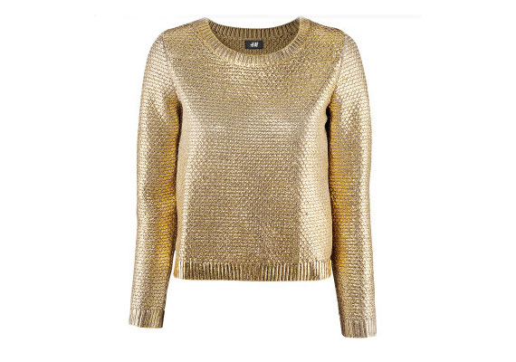 Aranyszínű pulóver a H&M-től, 2 490 forint.