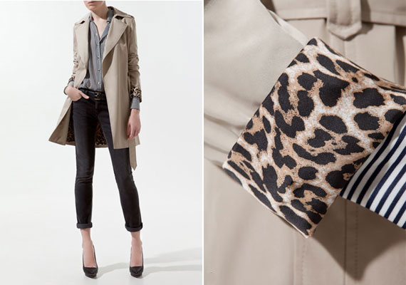 Zara-kabát leopárdmintás ujjal, 17 995 forint.