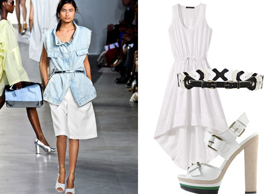 A Phillip Lim könnyű, nyári ruhához társítja a farmermellényt - idén a fehér slágerszín lesz. /Forrás: Imaxtree.com/