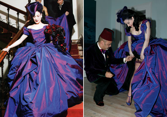 A burleszk királynője, Dita von Teese is Westwood egy kreációját viselte, amikor kimondta az igent Marilyn Mansonnak. /Forrás: helnwein-music.com/
