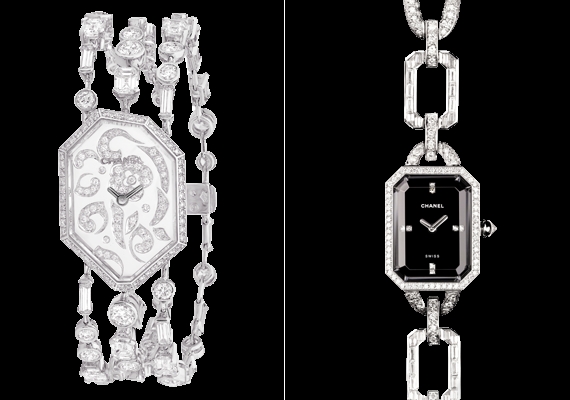 A legtöbb óra 18 karátos fehér aranyból készült, valódi gyémántokkal díszítve.