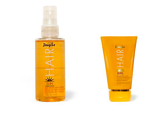 A Douglas nyári termékcsalád napozáshoz ajánlott hajápolói: a Douglas Hair Sun Protection Spray B5-provitaminnal és UV-védelemmel rendelkezik, a Douglas Hair Repair hajmaszk pedig jojobaolajjal, passiógyümölcs-olajjal és B5-vitaminnal regenerálja a naptól károsodott, száraz tincseket.