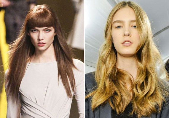 Az Elie Saab és a Chloé is természetes, kicsit hippis stílusú hajat választott modelljeinek. /Forrás: http://www.vogue.de/