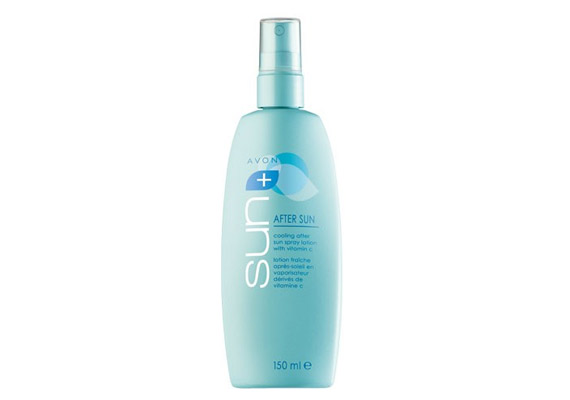 Az Avon Sun napozás utáni hűsítő spray C-vitaminnal nyugtatja és hidratálja a bőrt. Vizes állagú, tökéletesen beszívódik.