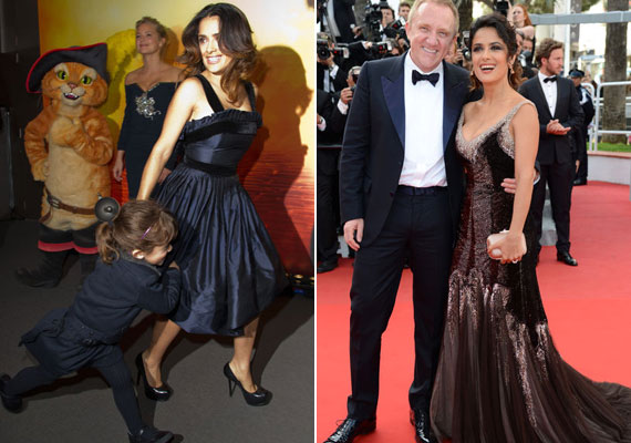 Anyaként is gyönyörű - egy premieren kislányával és a 2012-es Cannes-i Filmfesztiválon François-Henri Pinault-val. /Forrás: Vogue/