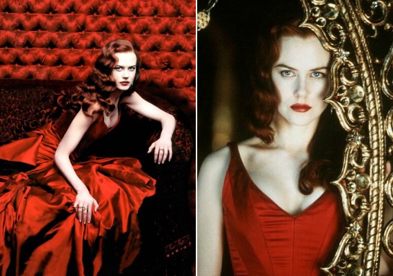 Nicole Kidman, vagyis Satine jelmezeit Baz Luhrmann, Catherine Martin és Angus Strathie tervezte a Moulin Rogue-hoz.