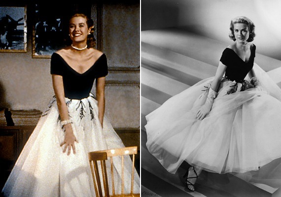 Grace Kelly szinte divatbemutatót tart az egy helyszínes filmben, a fekete-fehér Dior-ruha azóta kortalannak bizonyult.