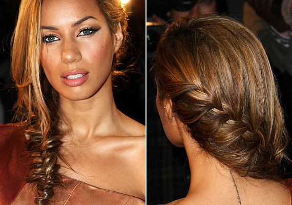 Leona Lewis trükkös hajfonata laza és érzékien nőies. /Forrás: beauty.about.com/