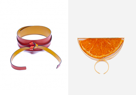 Ha hiányzik a napfény télen, vidám narancsgyűrűvel idézheted meg, de a vérnarancs színeiben pompázó öv is jó kedvre deríthet. /Forrás: www.kenzo.com; www.ssense.com/