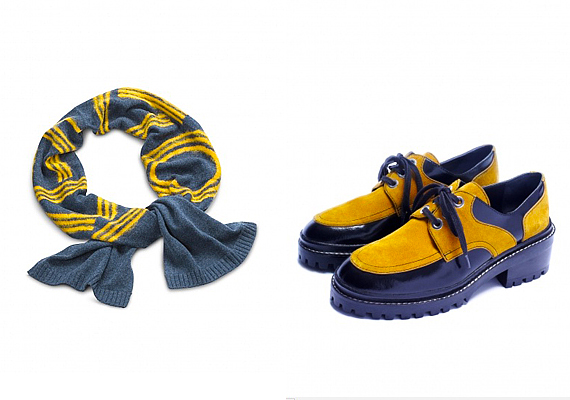 A sárga sapkákhoz és sálakhoz vidám átmeneti cipő is készült, mely szinte rámosolyog az őszi sárra. /Forrás: www.kenzo.com/