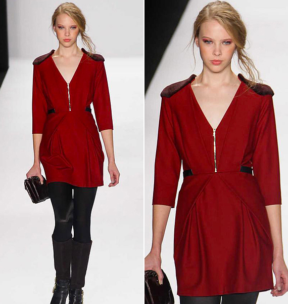 Sikkes, bordó ruha, melyet a pörgős New York-i klubok inspiráltak. /Forrás: http://www.fashionising.com/