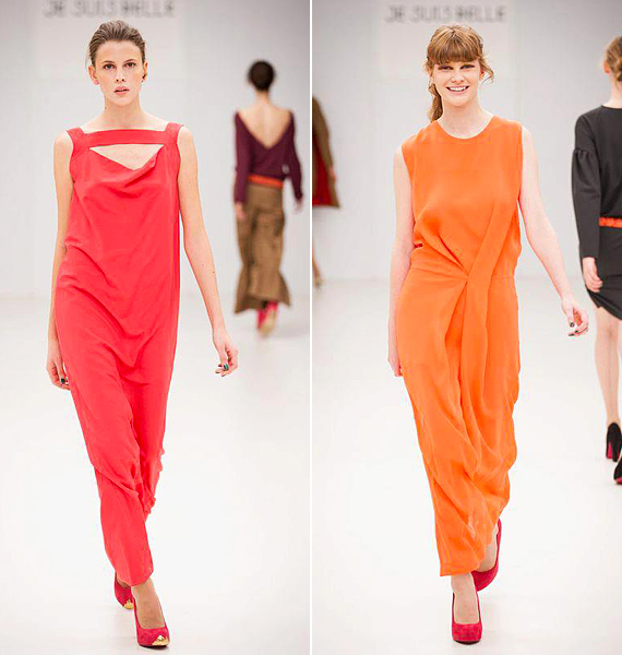 Ezekben a lenge fazonokban a húszas évek sikkes eleganciája elevenedik meg: a málna- és narancsszínű ruha egyaránt 49 000 forintba kerül. /Forrás: https://hu-hu.facebook.com/jesuisbelle.budapest/