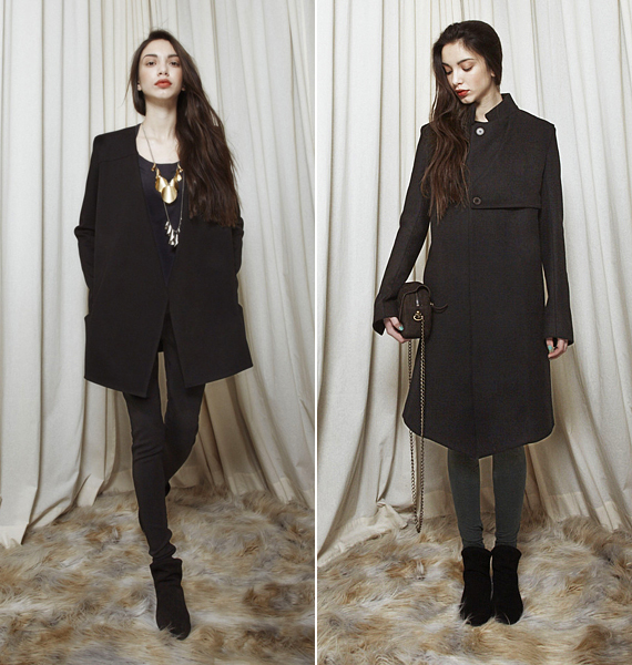 Divatos fekete kabátok. /Forrás: http://nanushka.hu/