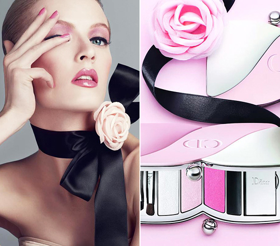 A Dior Cherie Bow névre keresztelt tavaszi sminkkollekciójában az arcfrissítő púderrózsaszín és pink árnyalatok dominálnak. /Forrás: http://www.makeup4all.com/