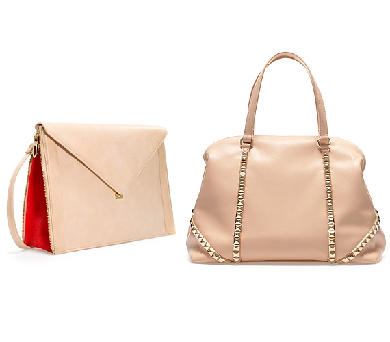 A púderrózsaszín táskák nemcsak romantikusak és csajosak, hanem elegánsak is lehetnek. Zara: a borítékformájú táska 9995 forint, a bowling-fazonú modell 13 995 forint. /Forrás: www.zara.com/
