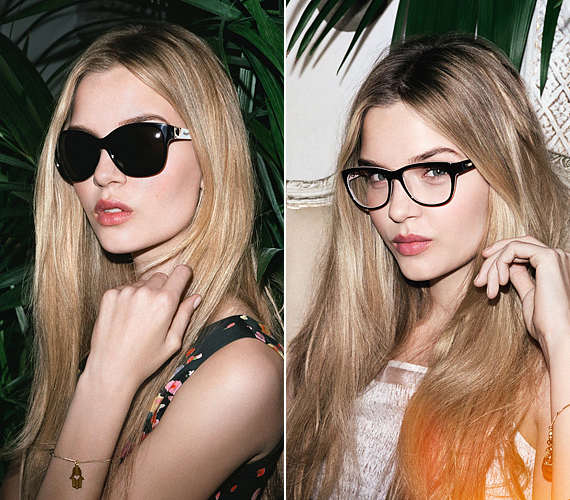 A Blugirl tavaszi kampánya a fiatalokat szólítja meg a kicsit cicás, retró szemüvegeivel. /Forrás: fashiongonerogue.com/