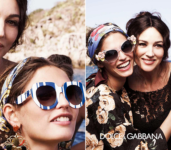 A Dolce & Gabbana nemcsak a ruháit és a kiegészítőit, hanem a reklámfotóit is humorral közelítette meg. A virágos és napernyőcsíkos napszemüvegeiből felhőtlen, nyári vidámság árad, és ezt az életérzést tökéletesen visszaadják a kampányfotók. /Forrás: www.eyeweardaily.com/
