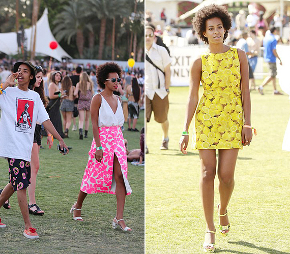 Solange Knowles vidám színeket és nyárias mintákat választott, hogy kitűnjön a tömegből. /Forrás: http://www.vogue.co.uk/