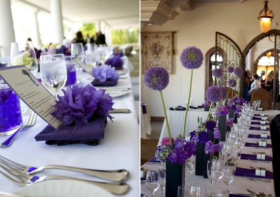 A terítésnél is használhattok lilát, a szalvéták vagy a vendégváró ajándék szalagján is jól mutat. A hatalmas díszhagyma virágok aranyos lila labdácskákként az asztal díszei lehetnek.