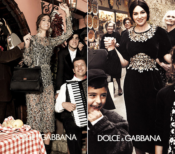 A Dolce & Gabbana már tavaly sem vetette meg a gazdagon megmunkált csipkéket és a cifra aranydíszítéseket. /Forrás: sydandpianyc.com/