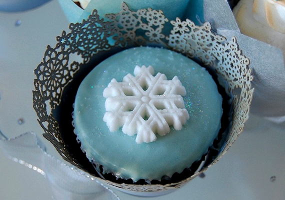 A hópelyhes cupcake 3D-s változata.