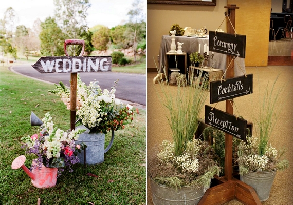 Rusztikus vagy vintage esküvőre a táblakészítésnél sok virággal és néhány régies tárggyal érdemes operálni.