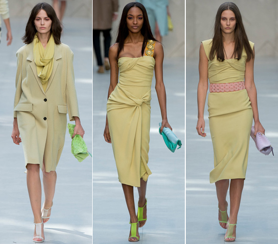 A sárga ilyen pasztell formában ritkán jelenik meg a trendekben. Pedig letisztult, nőies külsőt kölcsönöz viselőjének. /Forrás: style.com/