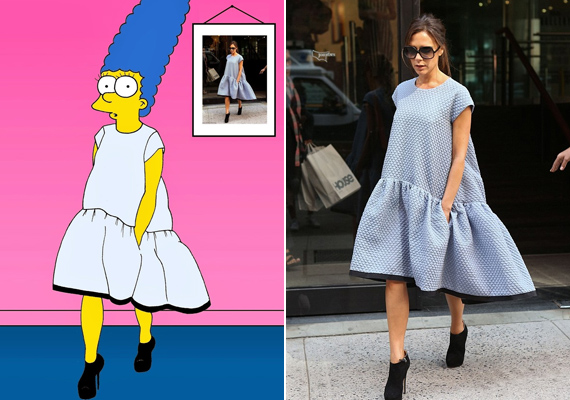 Victoria Beckham saját tervezésű ruhái közül ez az egyik leghíresebb, nem véletlen, hogy Marge is viselhette. /Forrás: alexsandropalombo.com/