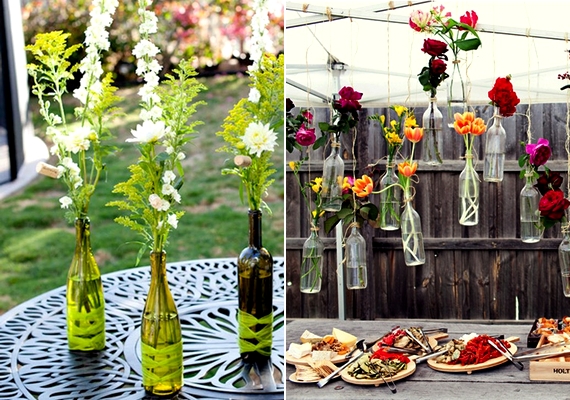 Ne dobd ki a régi italos üvegeket! Néhány szál virág, és pompás, rusztikus dekorációt varázsolhatsz belőlük.