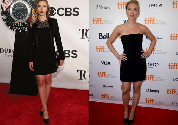Scarlett Johansson ruhatárából sem hiányozhat a mindig elegáns kis fekete ruha.