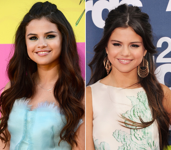Selena gyakran tűzi fel a hajának csupán néhány tincsét. Bár ettől kissé kislányos, szépen kiemeli az arcát.