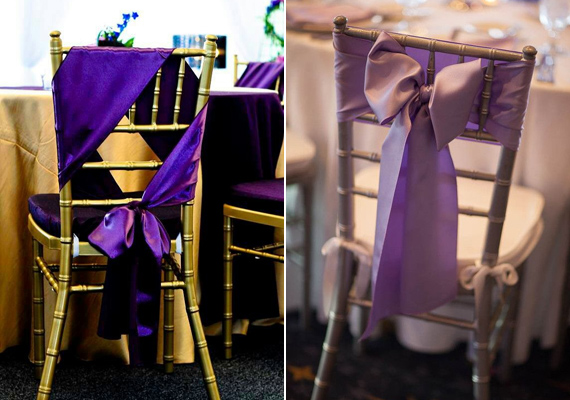 A székeket is dekorálhatod a lila különböző árnyalataival. Egy masni bűbájossá teszi még a legegyszerűbb ülőalkalmatosságot is.