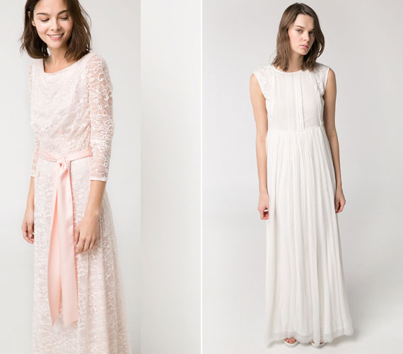 Romantikus, csipkés ruhák, melyek tökéletesek esküvőre is. Az alábélelt, rózsaszínben játszó 39 995 forintba kerül, a laza csipkéset pedig 23 995 forintért veheted meg.