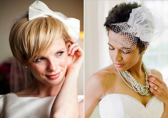 A fátyol vagy a finom menyasszonyi kalap akkor is jól áll majd, ha rövid a hajad.