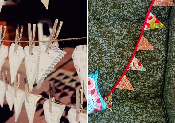 A háromszögek sora az egyik legnépszerűbb a füzérek között. még ragasztanod sem kell, ha csipesszel rögzíted őket.