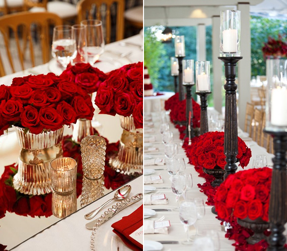 Ha a minimalizmust szereted, akkor ajánljuk a vörös rózsából készült csokrokat kisebb vázákban.