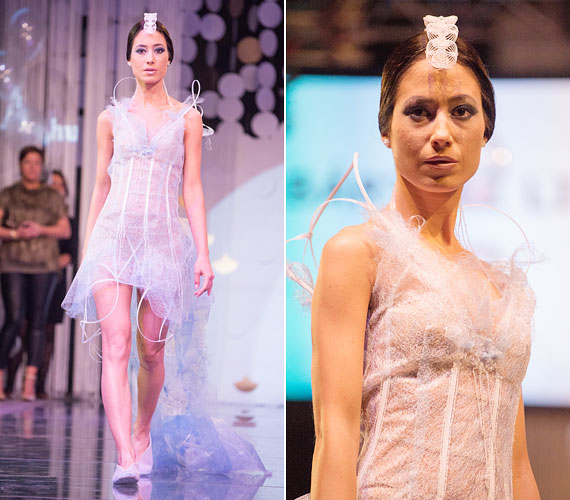 Bártfai Lilla víz alatti világot idéző öltözékének fő látványossága a 3D-nyomtatóval készült fejdísz volt.
