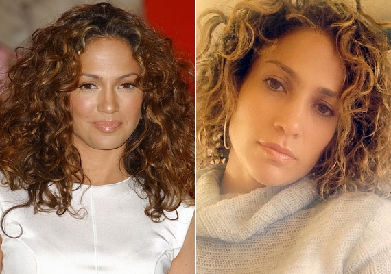 Jennifer Lopez haja is göndör, és, bár az énekesnő mindig variálja a frizuráját, olykor megmutatja természetes hullámait is.