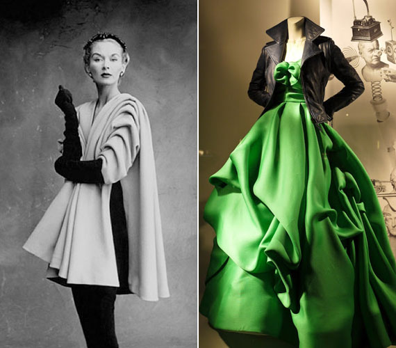 Oscar de la Renta a Balenciagánál kezdte. A Bergdorf Goodman áruház ezelőtt úgy tisztelgett, hogy kirakatában egy zöld ruháját kombinálták a spanyol márka bőrkabátjával.