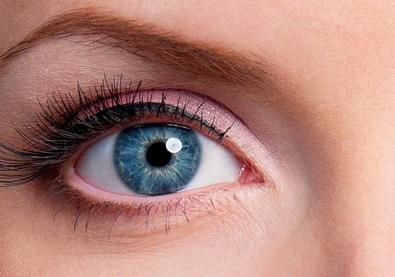 A bőrhöz hasonló, annak színétől épphogy elütő tónusok egy kis feketével megbolondítva ragyogóvá varázsolják a kék szemet.