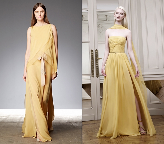 Az alkalmi ruhákat illetően a halványsárga lesz az abszolút favorit, legalábbis erre lehet következtetni Donna Karan és Elie Saab ruhái alapján is.