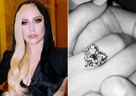 Lady Gagát egy szív alakú gyémántgyűrűvel lepte meg Valentin-napon párja, Taylor Kinney. A lánykérés nem volt olcsó, az ékszer állítólag félmillió dollárt ér. /Forrás: instagram.com/ladygaga/