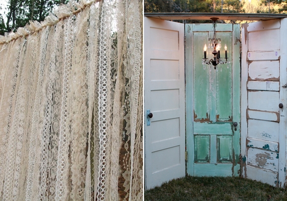 Vintage hangulatú képekhez függessz fel egy öreg csipkefüggönyt, de kopott, régi ajtókból és rusztikus csillárból is szép háttér készülhet.