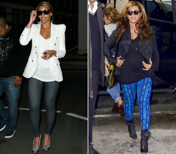 Beyoncé rá az élő bizonyíték, hogy körte alakon sem tabu a leggings, az aranyszabályt viszont ő is betartja, mely szerint a cicanadrágot csak hosszú felsővel ízléses viselni.