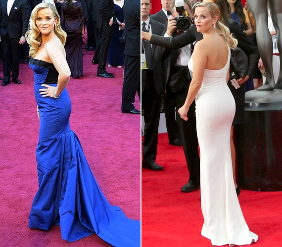 Reese Witherspoonnak nem adatott meg a kerek, kidomborodó fenék, hát csinált magának: a test vonalát követő, szűk szoknyák és ruhák kiemelik a hátsó felet, és nagyobbnak, formásabbnak mutatják azt.
