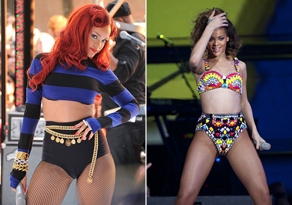 Rihanna elsősorban fellépőruhaként tekint rá, de ilyen formában elég gyakran látható benne.