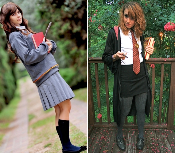 Hermione Grangert is leutánozhatod: nem kell hozzá más, csak egy kényelmes pulcsi vagy kardigán miniszoknyával és blúzzal, esetleg nyakkendővel.