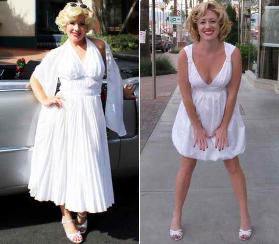 Marilyn Monroe figurája különösen felkapott Halloweenkor, mert nőies, ötletes, és mindössze egy egyszerű fehér ruha és cipő kell hozzá - és persze némi türelem a haj begöndörítéséhez.