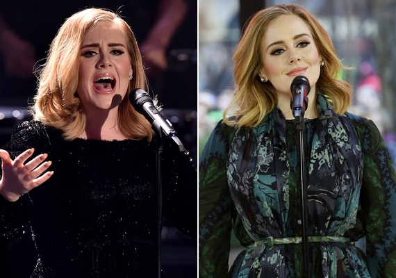 A legszembetűnőbb változás Adele külsején a frizurája: az énekesnőnek sokkal jobban áll ez az egyszerű, vállig érő haj, mint a korábbi, hatalmasra tupírozott vagy kontyba fogott frizura.