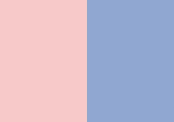 A rózsakvarc és a derűs kék kellemes pasztellszínek. Külön-külön is dominánsak, de együtt harmonikus egységet alkotnak.